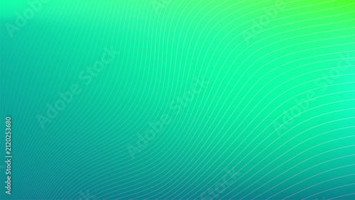 Abstract Green and Teal Gradient with Wavy Lines Background