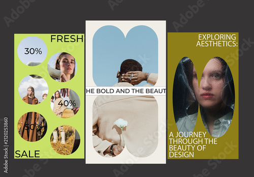 Elegant Editorial Layouts with Photo Collage and Creative Typography