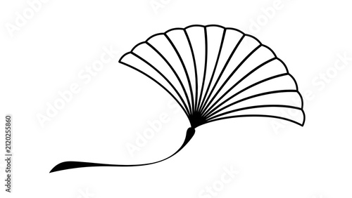 Elegant ginkgo leaf illustration white background.