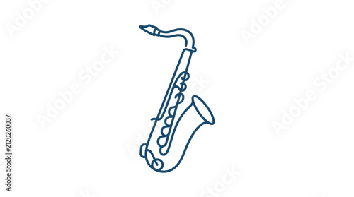 Konstfotografi Simple line art illustration of a saxophone