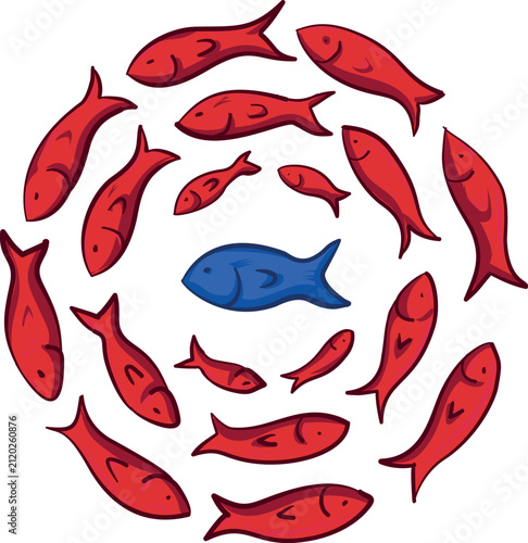 Being unique among many. vector illustration