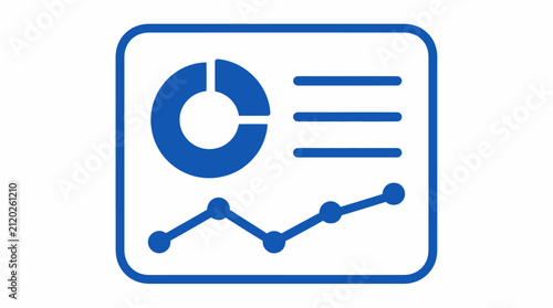 Financial chart with pie chart and line graph, illustrating business analytics and growth trends
