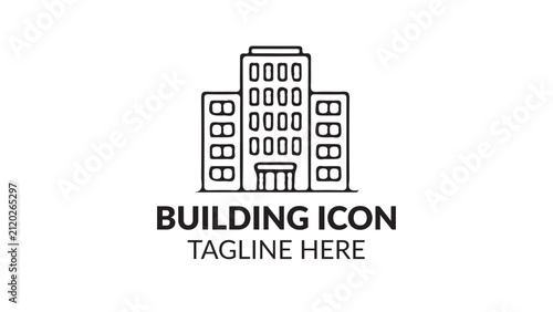 Modern Building Outline Vector Icon