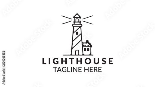 Lighthouse Line Art Outline Vector