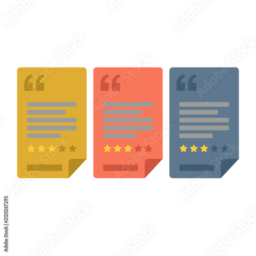 Customer Feedback and Review Testimonial Cards with Star Rating for Web Interface