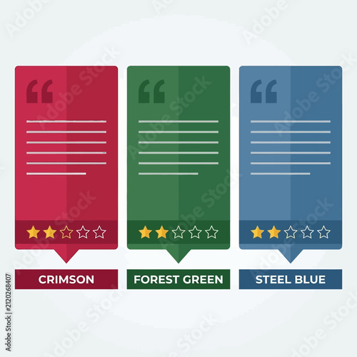 Vector Testimonial Box Cards Template Set for Customer Review and Feedback UI Design