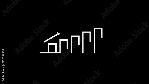 white bar graph presentation animation video with transparent background