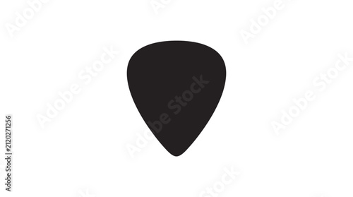Black guitar pick icon isolated on white background.