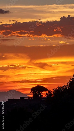 Fiery Sunset Silhouette.