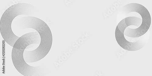 PriAbstract white glAbstract white glowing geometric lines on gray background. Modern shiny blue circle lines pattern. Futuristic technology concept.  banners, 