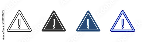 Obraz na płótnie Warning Icon Set. Designed In Multi Style