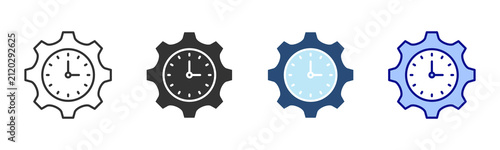 Time Icon Set. Designed In Multi Style