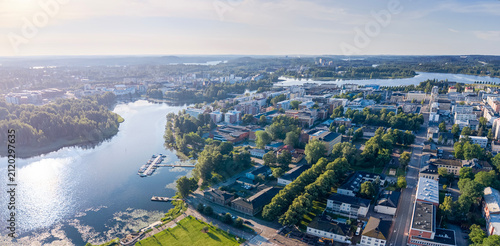 Finnish city landscape of Hämeenlinna, aerial view. Image about urban city planning tourism and architecture