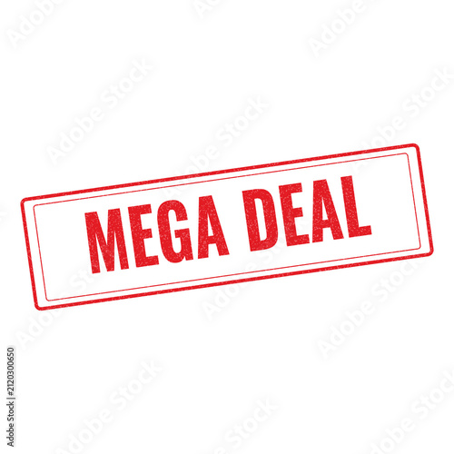 Red mega deal stamp sign with grunge texture