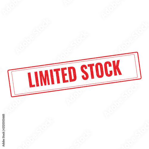 Red limited stock stamp sign with grunge texture