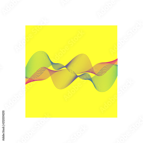 Wavy lines on a yellow background a colorful vector illustration