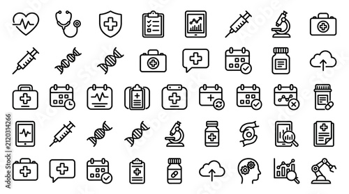 Set of flat business and travel icons in black and white