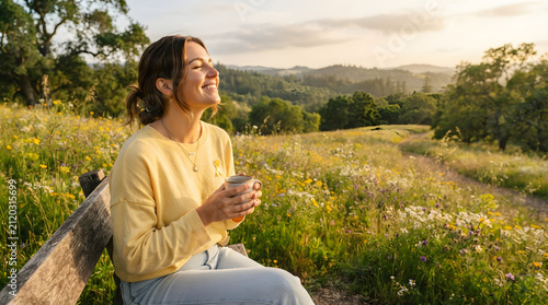 young woman relaxing in the park