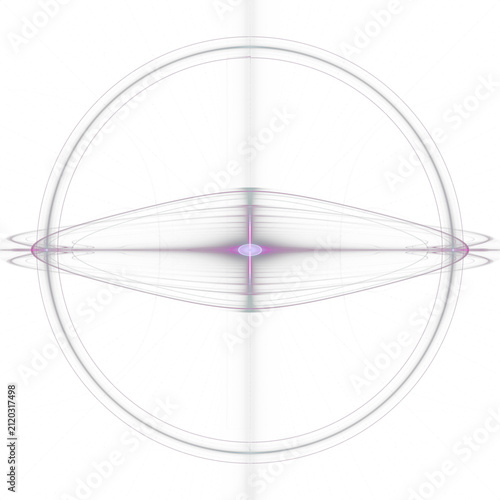 futuristic digital cosmos illustration featuring glowing central core surrounded by concentric orbital rings and radiant energy waves representing advanced technology concepts
