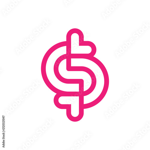Letter S heart love logo design