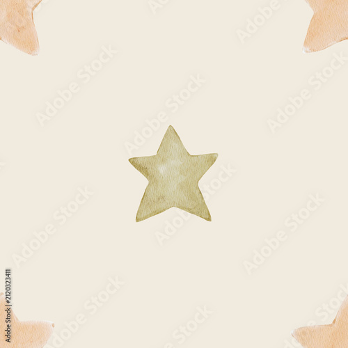 Seamless watercolor stars pattern with soft pastel tones. Minimal celestial design feels dreamy and elegant and perfect for nursery or fabric.