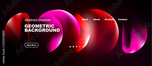 Canvas Print Dynamic abstract shapes dominate dark background