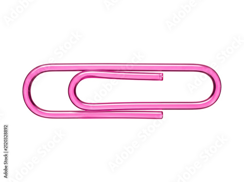Transparent pink paperclip element