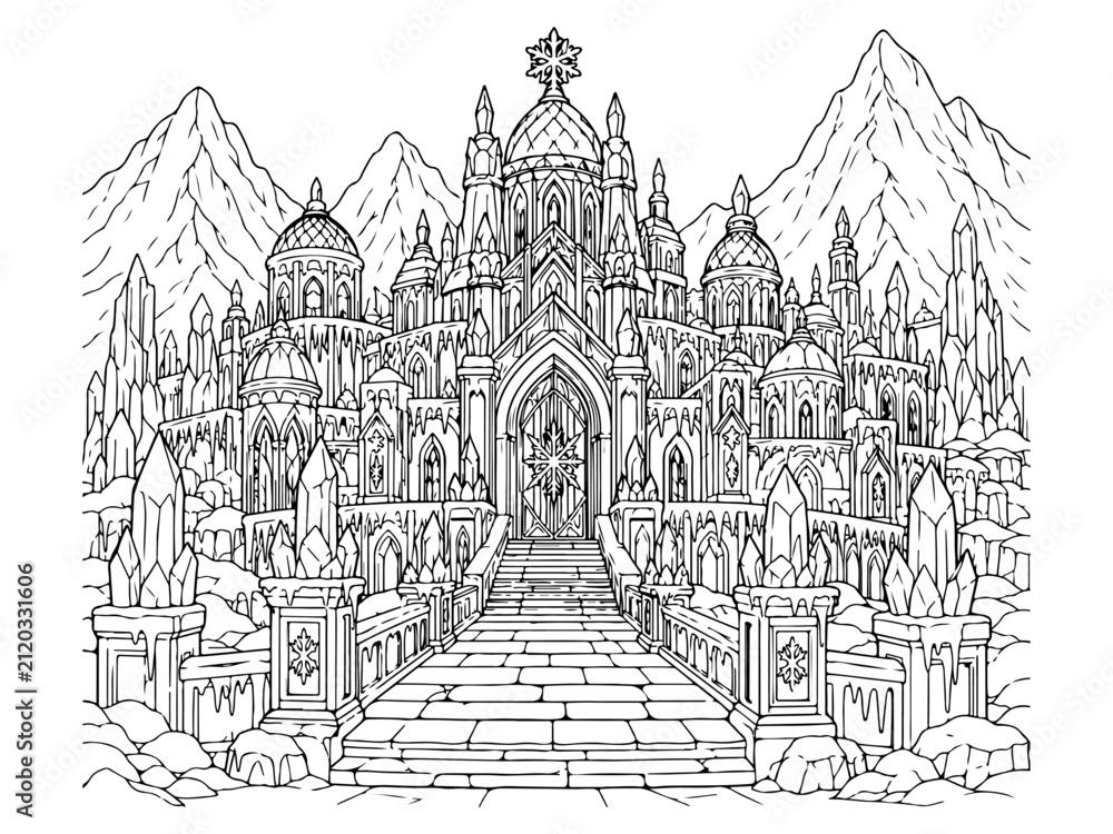 Obraz premium Ancient Fantasy Kingdoms Coloring Page Collection