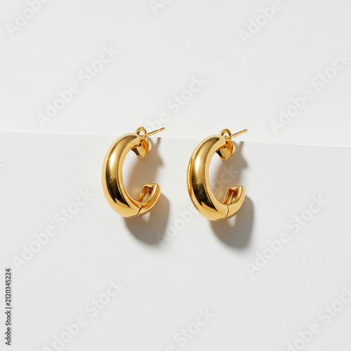 gold wedding rings on white background