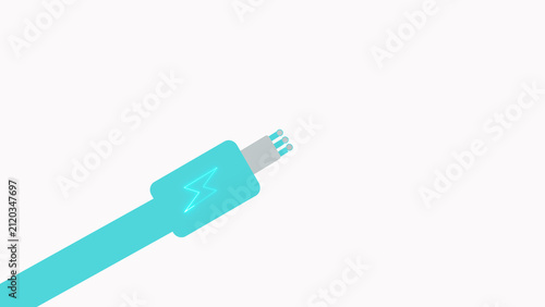 Hardware interface close ups display turquoise lightning cable connector units. Modern mobile device charging equipment manuals incorporate this clean hardware interface graphic tool.