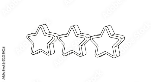 Three stars rating and achievement icon