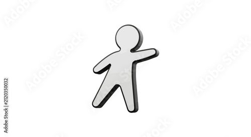 Minimalist person icon in active pose