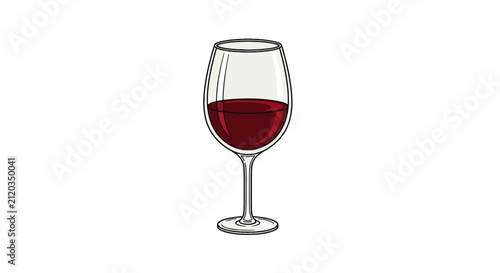 Elegant glass of red wine on stem