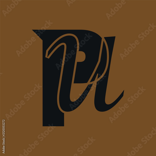 PU letter background vector design, PU logo design.	
