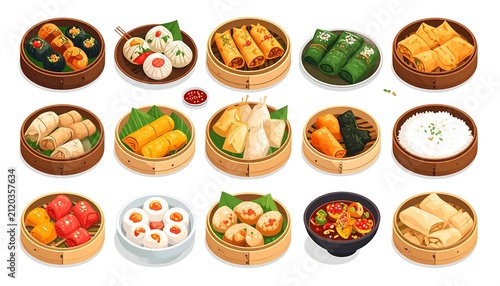 Assortment of gourmet dishes served on white plates.