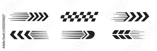 Speed icon set. race flag logo. fast symbol isolated on white background.