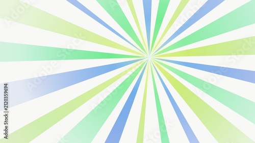 Abstract Sunburst Background with Soft Pastel Green and Blue Radial Rays and White Center