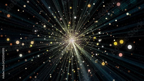 Glowing Star with Rays Particles on Center Background Loop - UHD