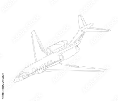 Airplane Citation X isolated on white