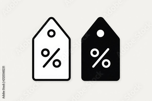Price tag icon with percentage symbol. Discount label vector for retail sales and marketing.