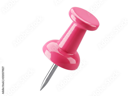 Isolated pink thumbtack element