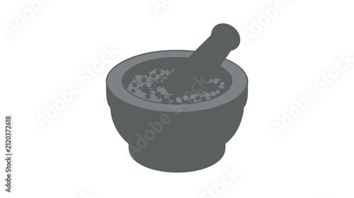 Fotografie Stone mortar and pestle for grinding spices