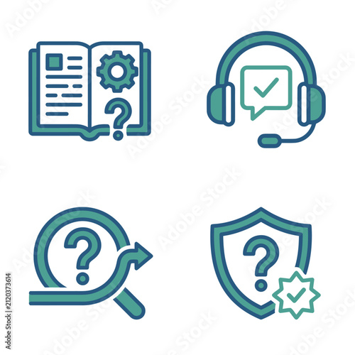 Foto Support service icons with headset.