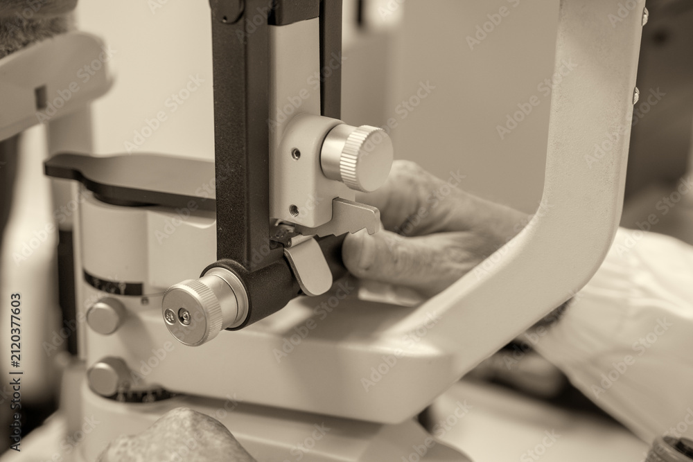Naklejka premium Advanced ophthalmic examination performed by
