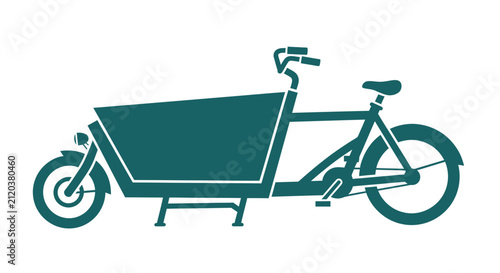 Bild auf Leinwand Stylized cargo bicycle icon for sustainable urban transport