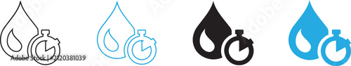 Drying Time Dryer Machine Icon in Line, Solid and Color.