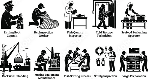 High quality editable vector clipart bundle set of industrial workers and professional laborers performing various manual tasks
