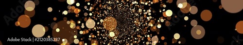 Golden Glittering Bokeh Dots Circle Background Loop -  Widescreen
