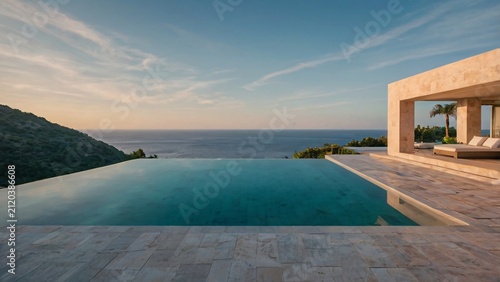 Modern Luxury Villa with Infinity Pool and Scenic Ocean Sunset View