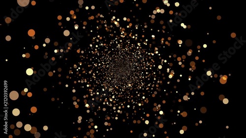 Golden Glittering Bokeh Dots Circle Background Loop